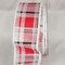 The Ribbon People Red and White Plaid Wired Edge Craft Ribbon 2.5" x 20 yards